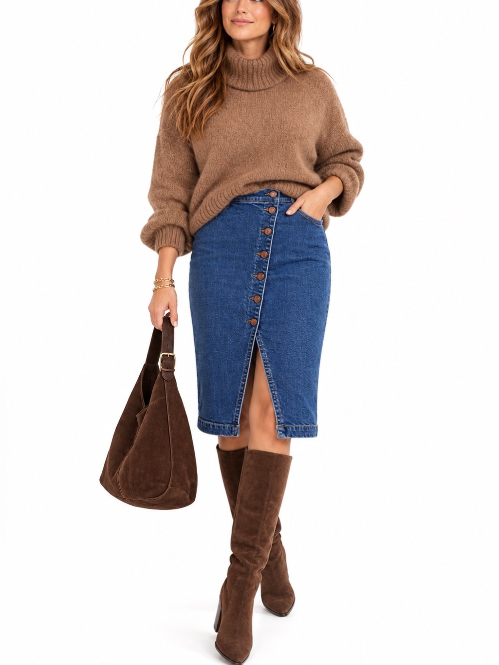 Madewell Button-Front Denim Pencil Skirt Size 32